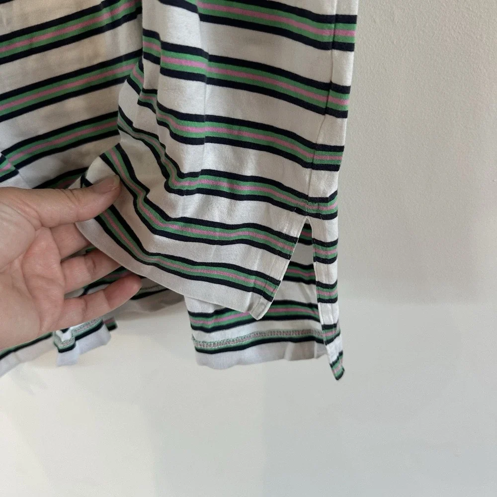 Polo Golf Ralph Lauren Polo Shirt XXL White Green Stripe Cotton Peru YGI‎ U3-53
